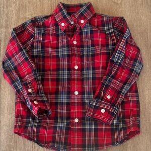 Janie and Jack Red Plaid Button-Down Shirt
